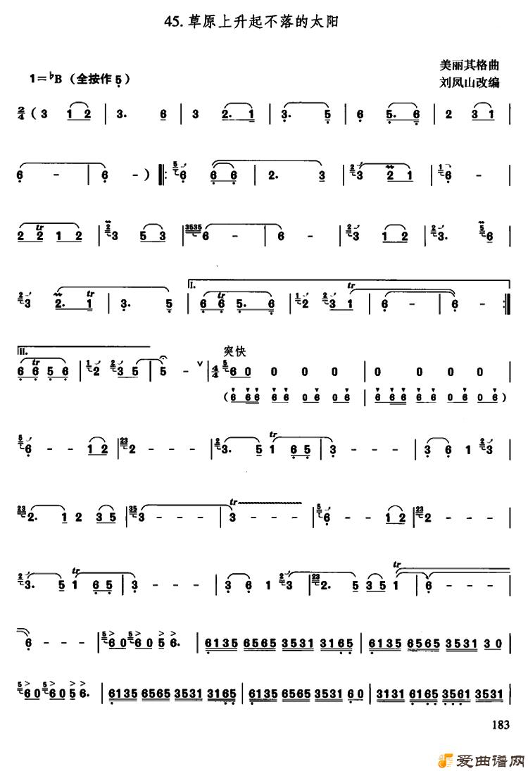 葫芦丝《草原上升起不落的太阳》