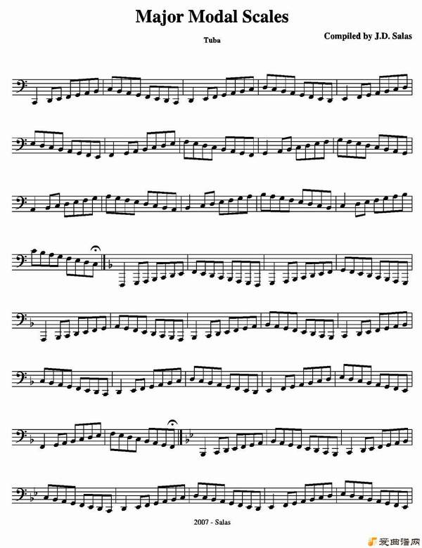 ͭܡMajor Modal Scales - Tuba