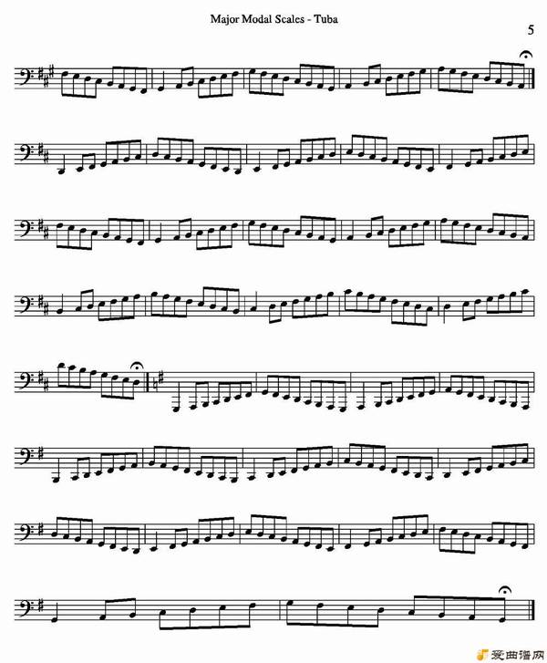 ͭܡMajor Modal Scales - Tuba