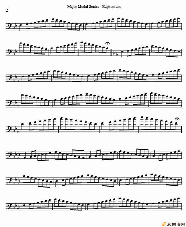ͭܡMajor Modal Scales - Euphonium