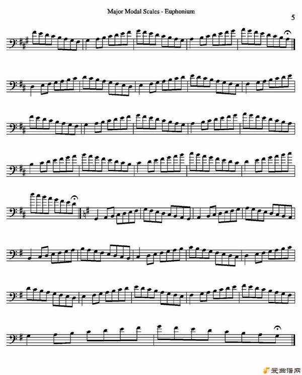 ͭܡMajor Modal Scales - Euphonium