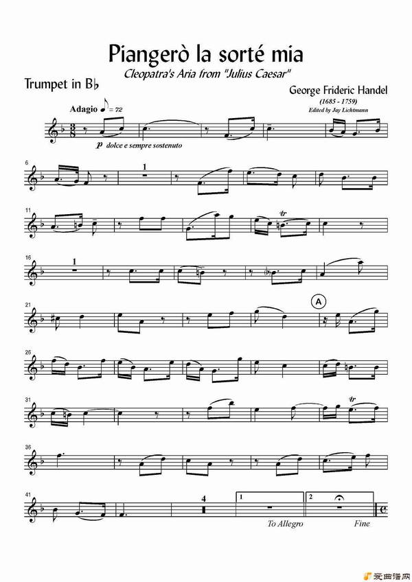 ͭܡPiangero la sorte mia