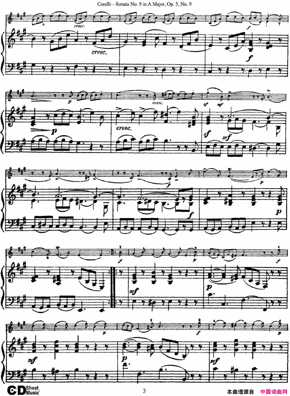 ٣SonataNo9inAMajorOp5No9С+ٰ