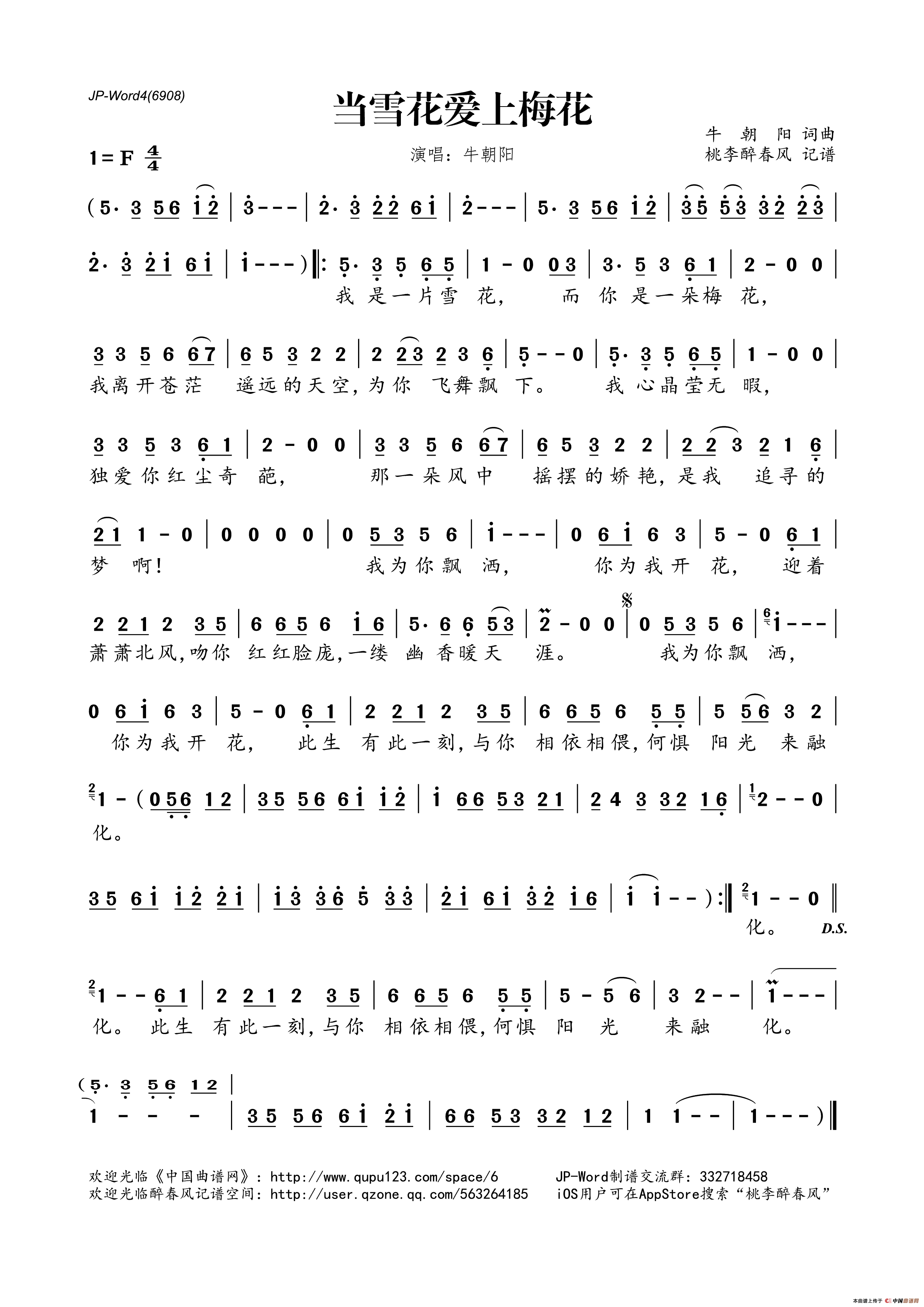 当雪花爱上梅花 牛朝阳