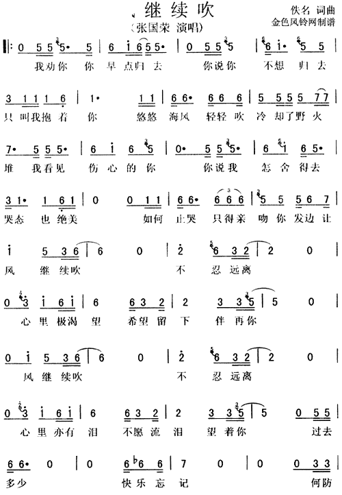 风继续吹(谭咏麟 张国荣)