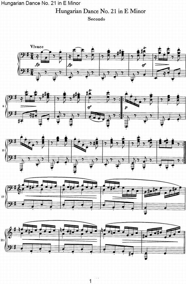 Hungarian <wbr>Dance <wbr>NO.21in <wbr>E <wbr>Minor6
