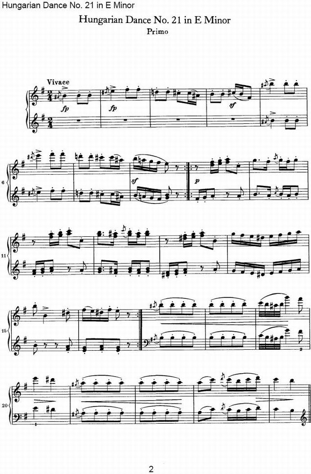 Hungarian <wbr>Dance <wbr>NO.21in <wbr>E <wbr>Minor6
