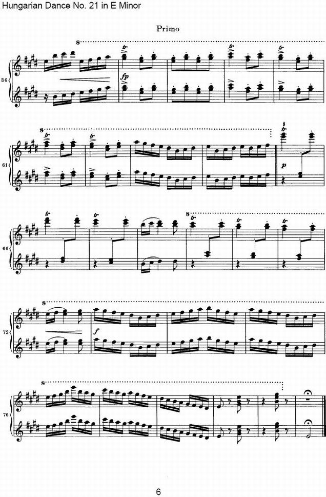Hungarian <wbr>Dance <wbr>NO.21in <wbr>E <wbr>Minor6