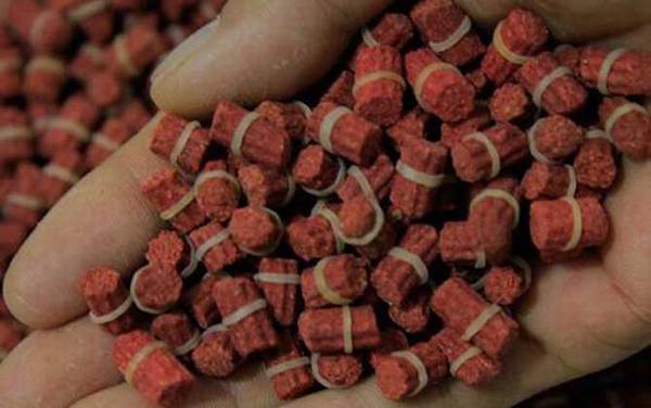 带皮筋的红虫饵颗粒怎么用?