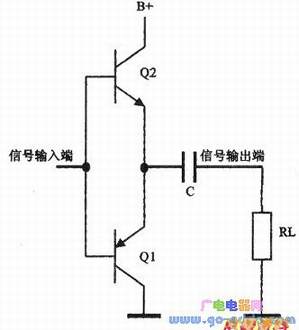 共集电极单端推挽功率放大电路的等效原理图