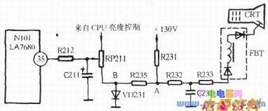 长虹B2115型彩电ABL电路