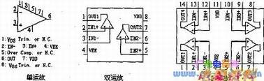 双列直插运放的引脚图