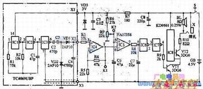 输液监护报警电路图Fluid infusion alarm