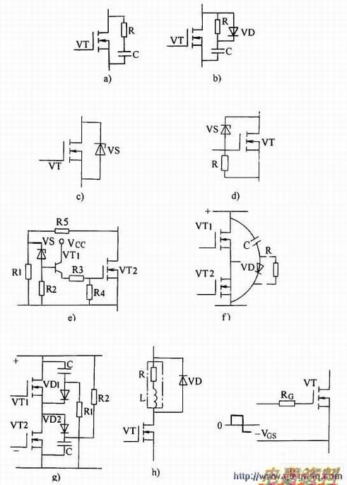各种形式的过电压保护电路图