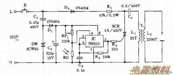 基于555组成的全自动点火器的燃气炉电原理