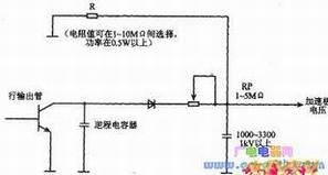 利用行回扫脉冲取得加速极电压的方法