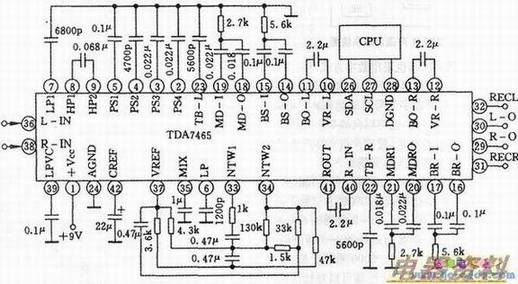 SRS芯片TDA7465应用电路