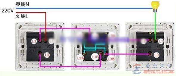 一文看懂一灯三控开关的接线图,三控开关怎么接线的实例教程