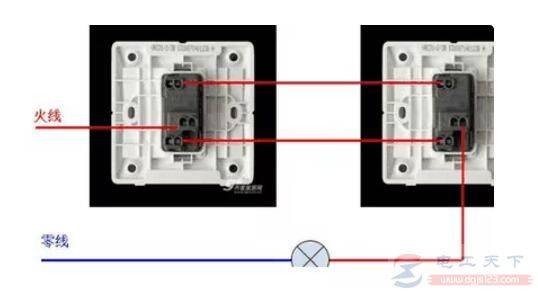 房间内两个开关控制一盏灯怎么接线