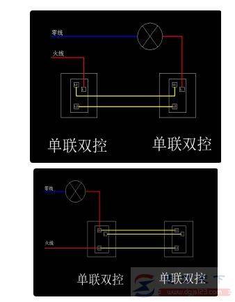 一个开关与两个开关及多开关控制一盏灯的接线方法