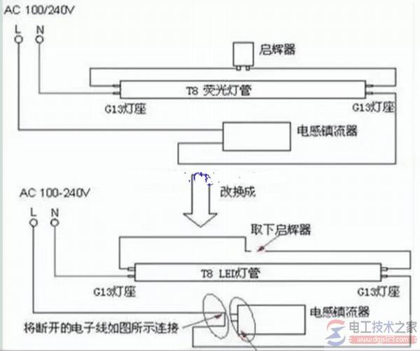如何改装电感式镇流器led灯管,改装led灯管几步搞定(图文)