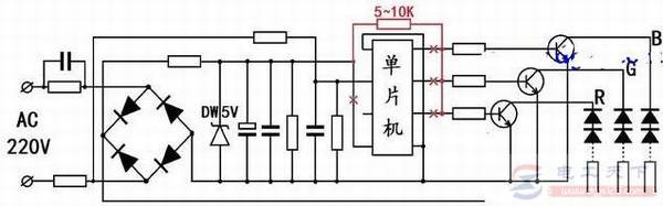 三色led固定一种颜色的方法