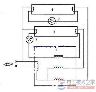 双日光灯移相接线的电路图特点