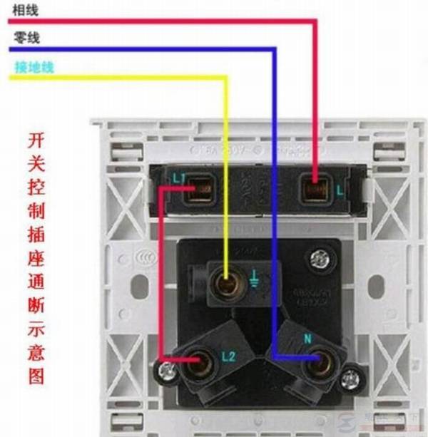 墙上8根线接单控一开五孔控制灯的方法