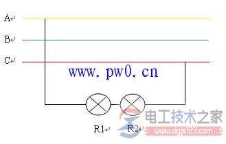 二只灯泡接380V电源的方法图解
