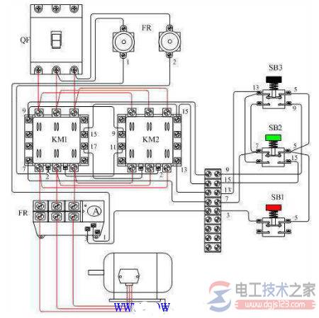 三相异步电动机正反转接线图实例详解