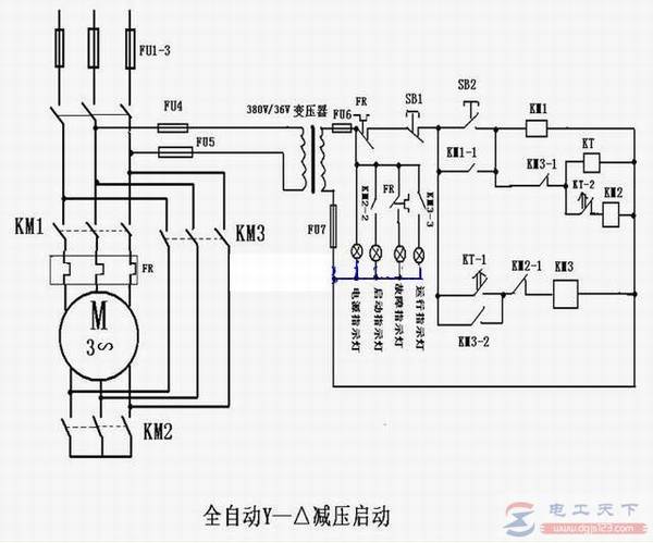 һ������綯�����������μ�ѹ�����ĵ�·ͼ