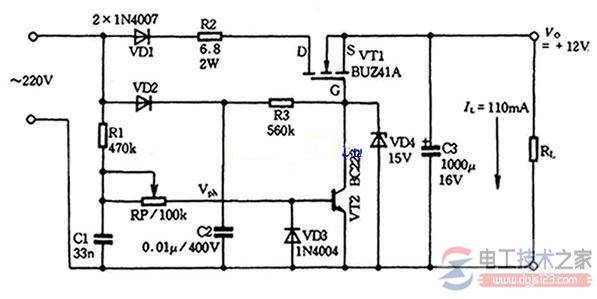 �ޱ�ѹ���Ŀ��ص�Դ��·ͼ���