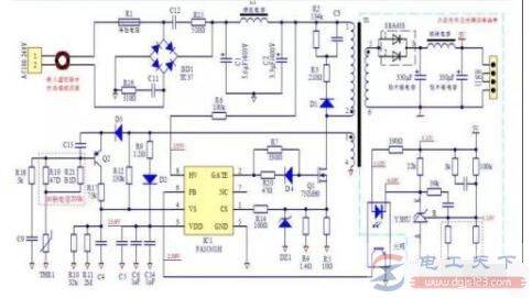 一例苹果充电器的电路图