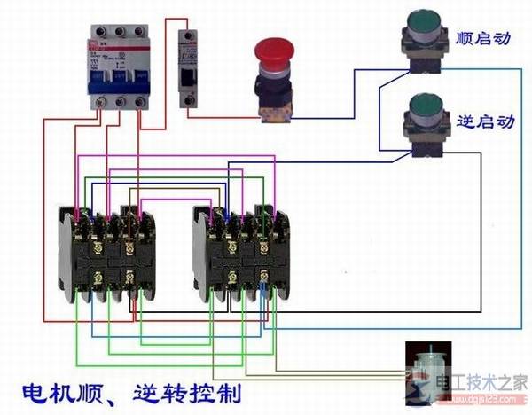 三相电动机正反转控制线路电路图
