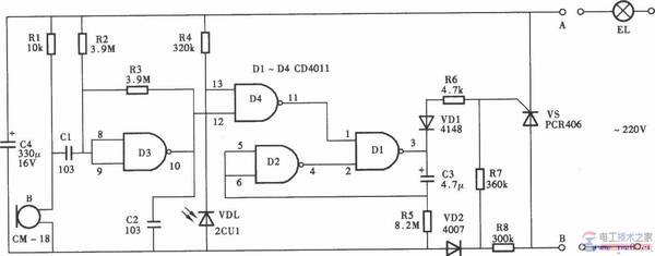 һ������˫�ؿ��صĵƹ��·ͼ