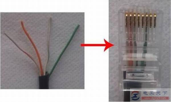 一文看懂四芯网线水晶头的接法