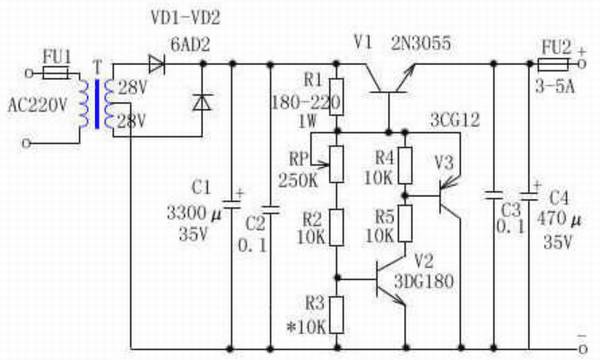 大电流可调稳压电源电路的原理说明