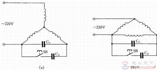 将三相异步电动机改为单相运行线路的方法