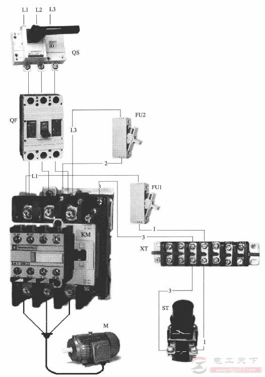 一例正向运转电机控制电路图