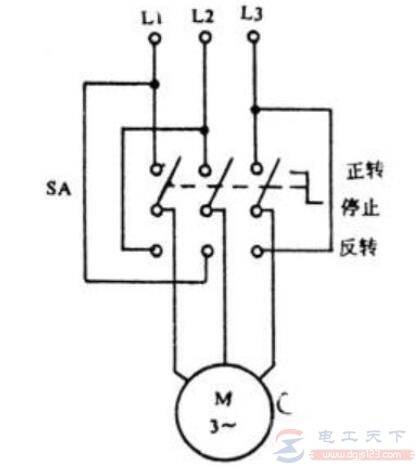 一例电动机正反转控制线路的原理图及工作过程