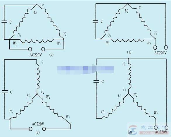 电机单相运行时的连接方式,电机电容器的容量选择