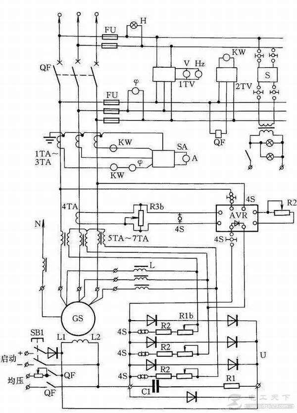 一例HF-4-81系列发电机控制线路