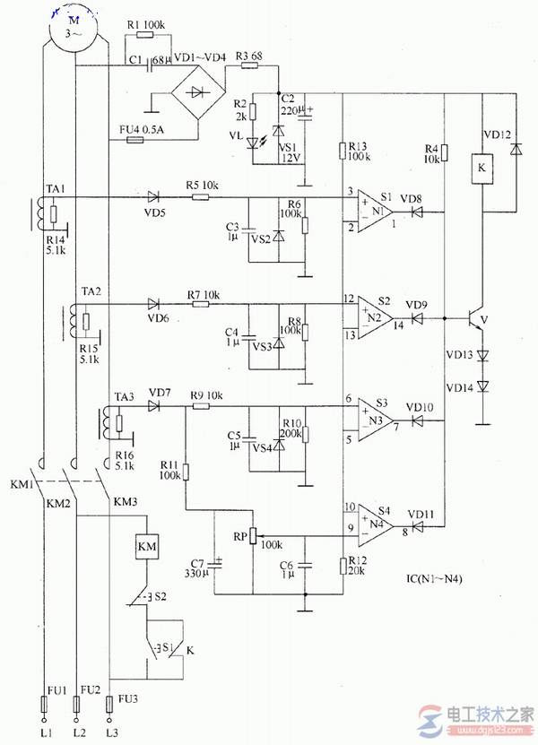 电动机保护器电路原理与元器件选择