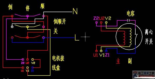 单相电机正反转接线图多图