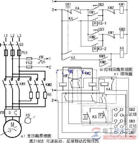 电动机可逆起动反接制动控制线路图详解