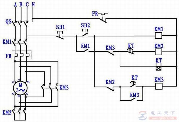һ�Ŀ����綯�������ǽ�ѹ�����ĵ�·ͼ