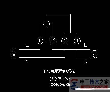 机械式单相电度表的二种接线图与接线方法