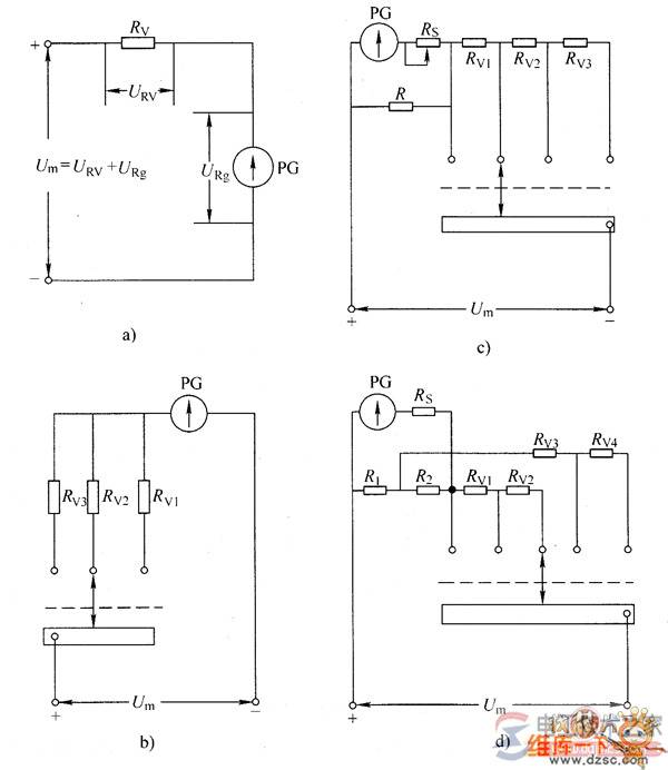 万用表直流电流与直流电压测量电路原理图解