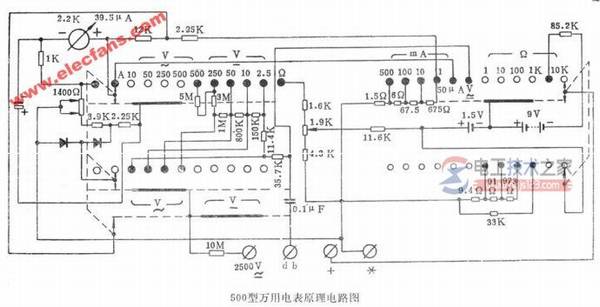 指针万用表电路图大全