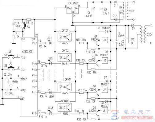 三个太阳能热水器的电路图详解